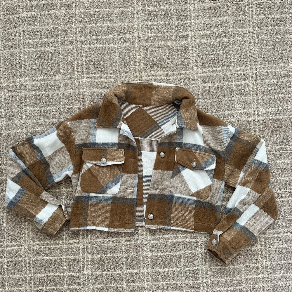 Plaid Cropped Shacket